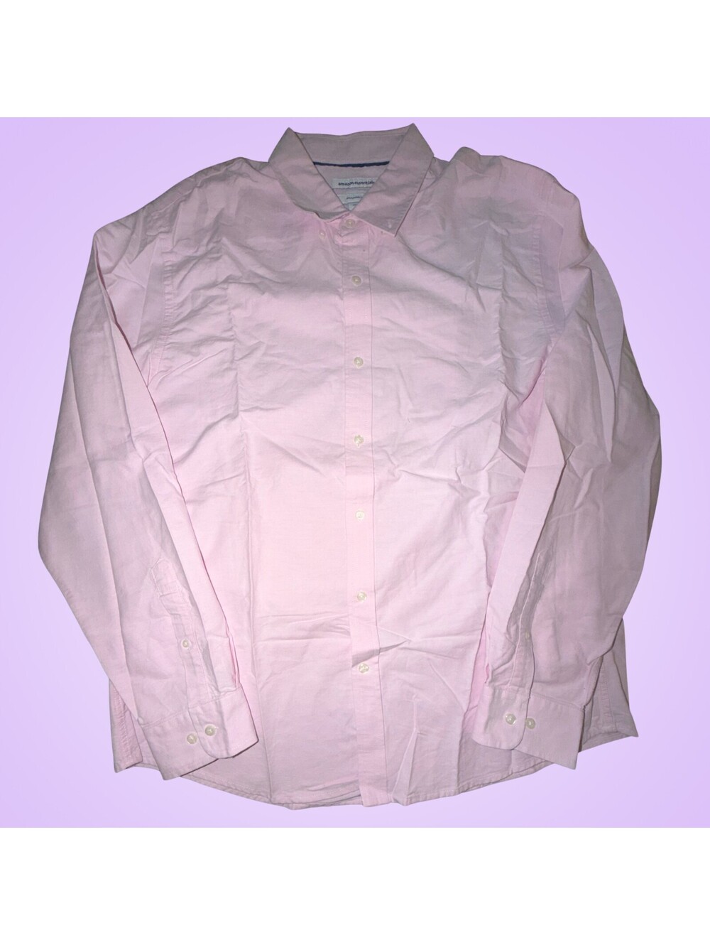 Amazon Essentials Men's Light Pink Slim-Fit Long Sleeve Button-Down Shirt XL